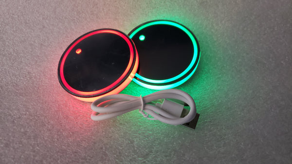 Solar LED Cup Holder Mat - 1 Pair