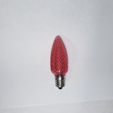 Red C9 Faceted LED Bulb