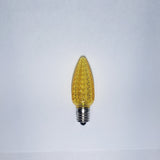 Yellow C9 Faceted LED Bulb